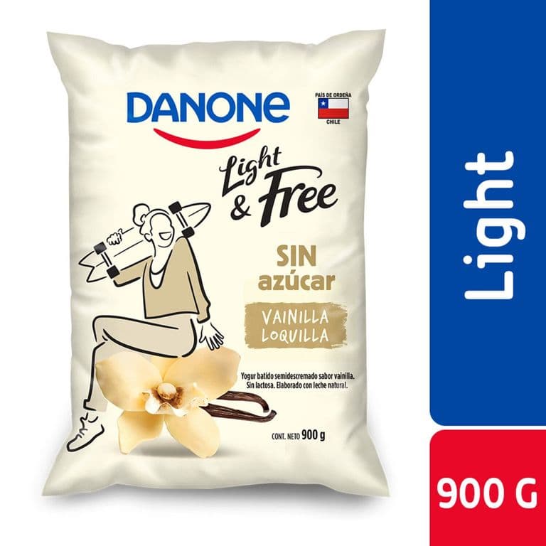 Yogurt Batido Danone Light & Free Vainilla 900 g