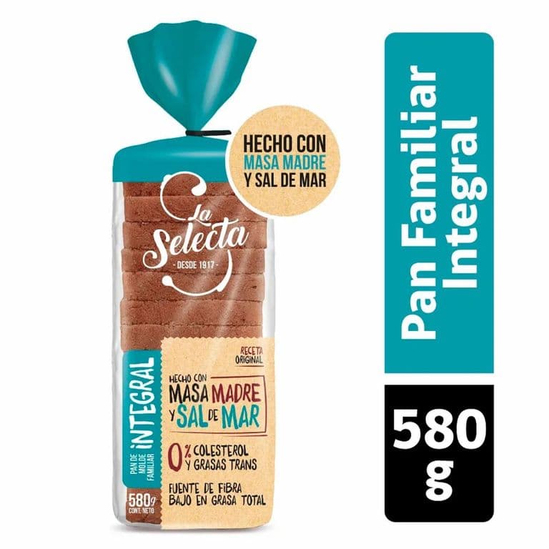 Pan de Molde Familiar Integral La Selecta 580 g