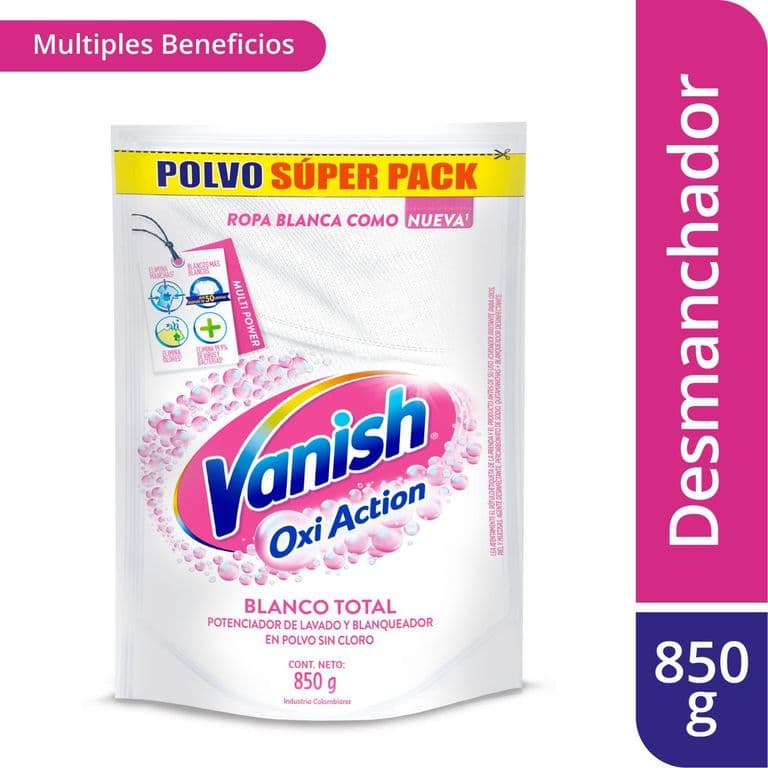 Quitamanchas en Polvo Ropa Blanca Doypack Vanish 850 gr