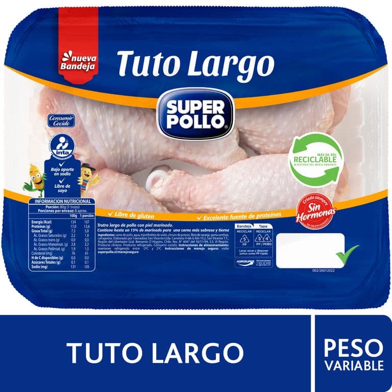 Tuto Largo de Pollo Peso Variable
