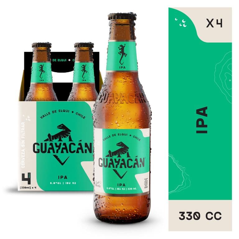 Pack 4 un. Cerveza Guayacán Ipa 6.5° 330 cc