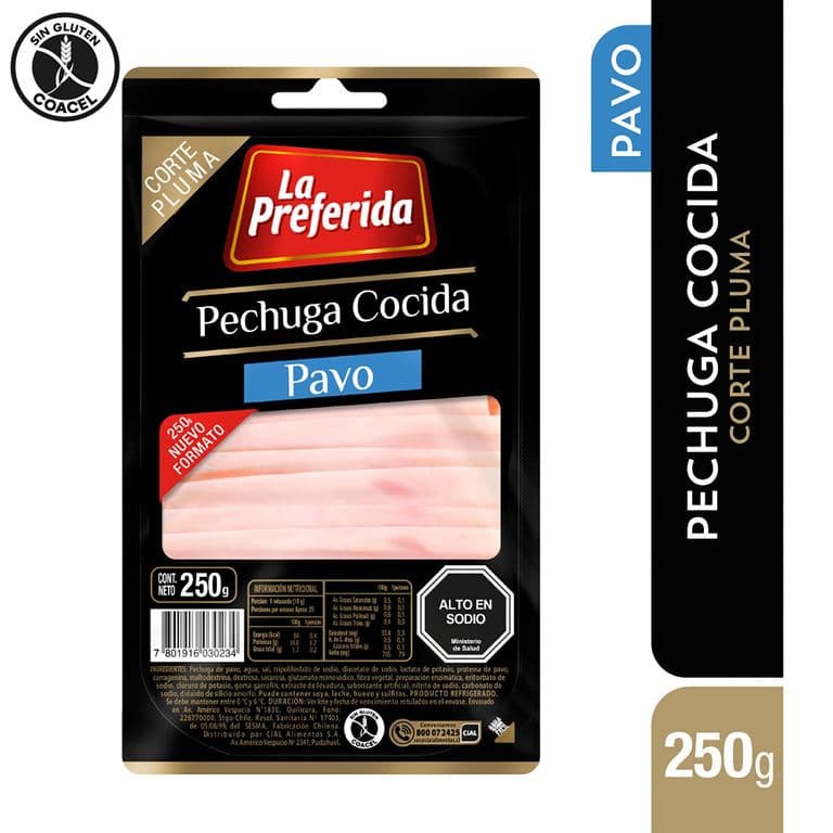 Pechuga Cocida Corte Pluma La Preferida 250 g