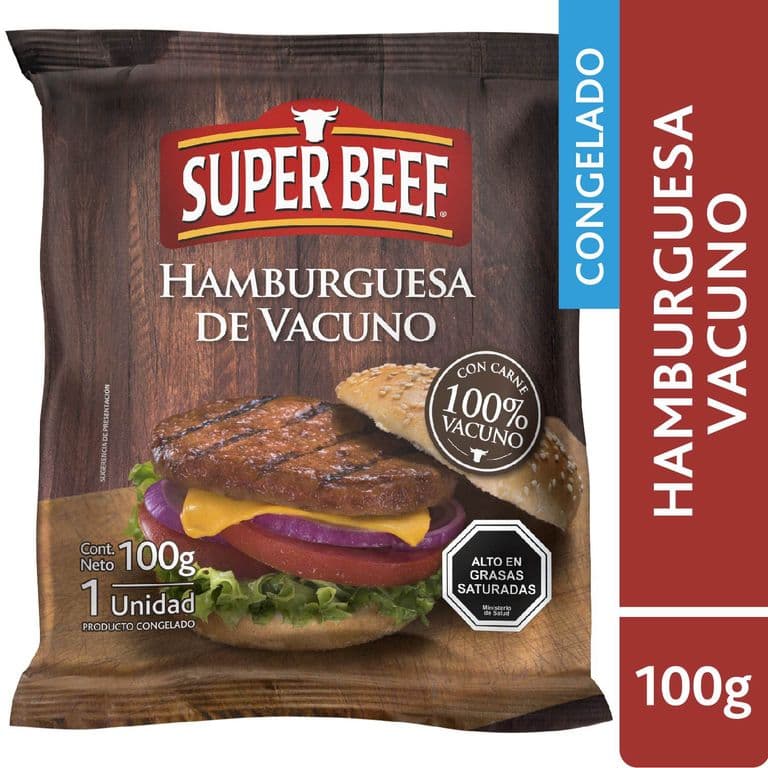 Hamburguesa de Vacuno y Cerdo Super Beef Tradicional 100 g