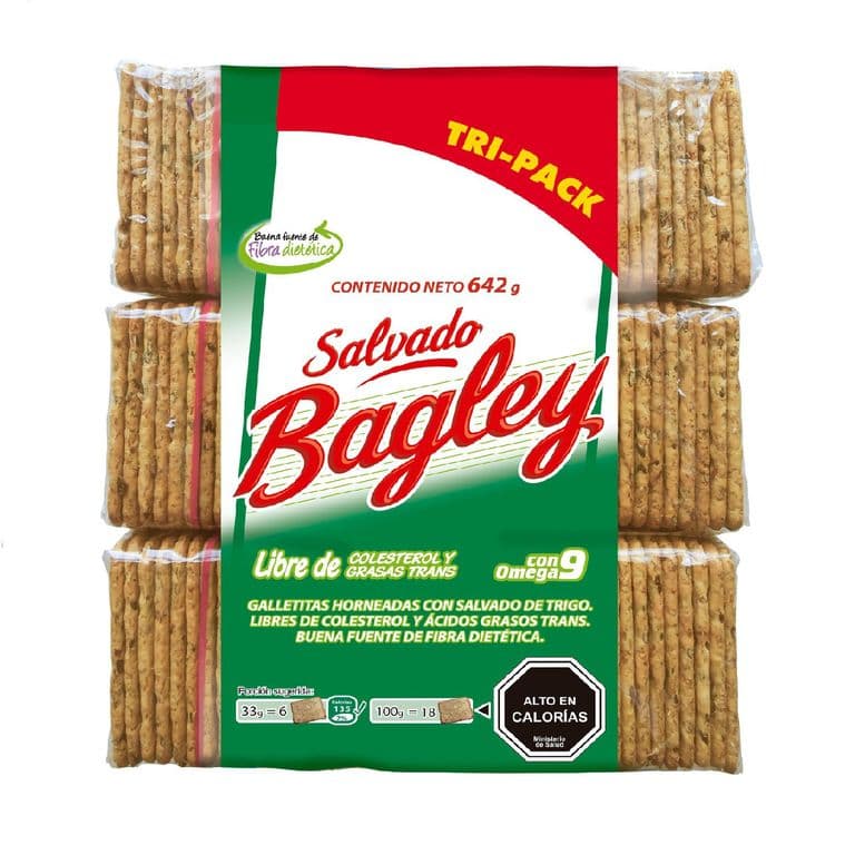 Galletas con Salvado de Trigo Bagley Tripack 642 g