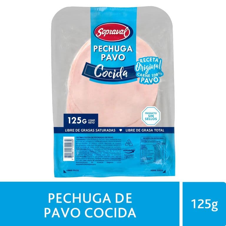 Pechuga de Pavo Cocida Sopraval 125 gr