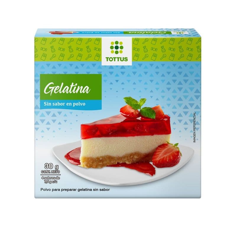 Gelatina sin Sabor en Polvo Tottus 30 g