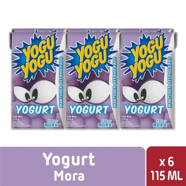 Pack 6 un. Yogurt Batido Yogu Yogu Mora 115 ml