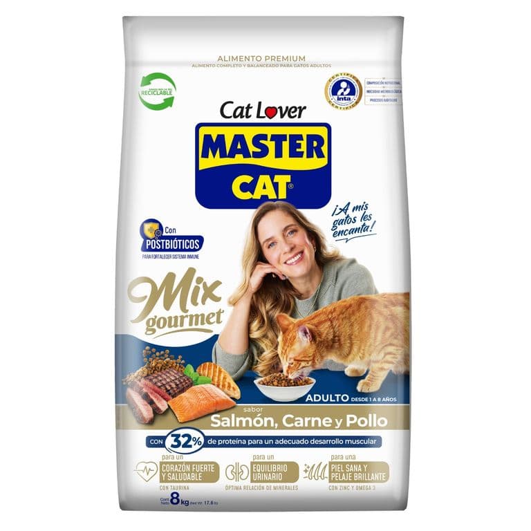 Alimento Seco para Gato Mix Gourmet Sabor Salmón 8 Kg