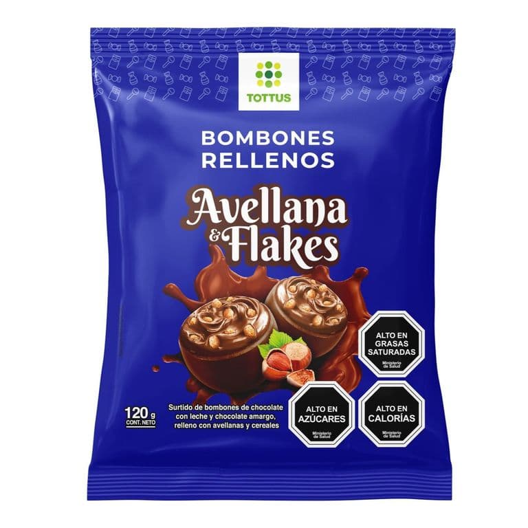 Bombones de Chocolate Avellana Flakes Tottus 120 g