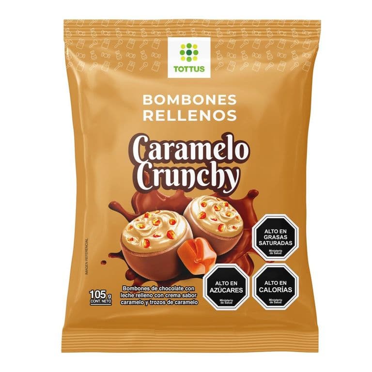 Bombones de Chocolate Caramelo Crunchy Tottus 120 g