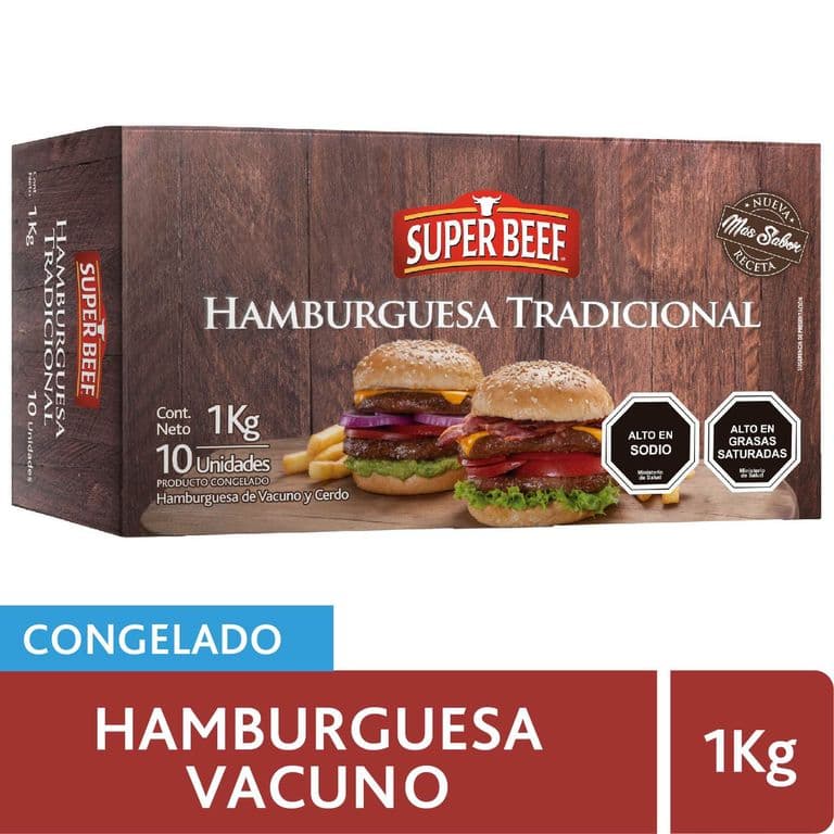 Hamburguesa de Vacuno Super Beef 100 g 10 un.