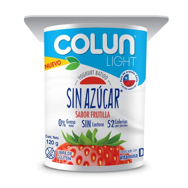 Yogurt Colun Sin Azúcar Frutilla 120 g