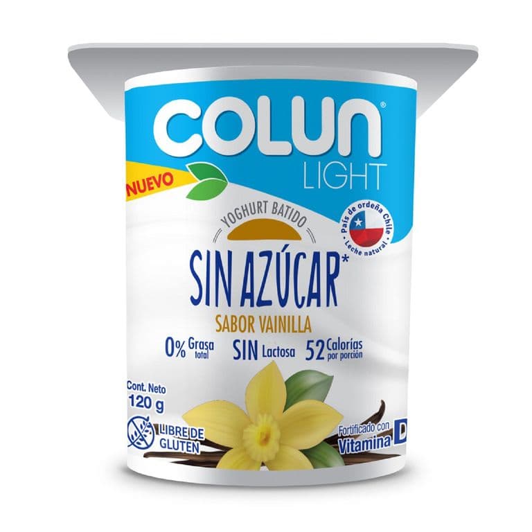 Yogurt Colun Sin Azúcar Vainilla 120 g