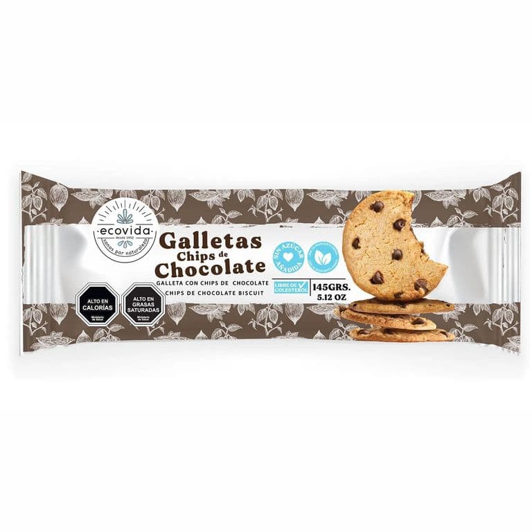 Galleta Ecovida Biscuit Chip Chocolate Sin Azúcar 145G