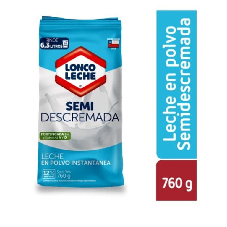 Leche en Polvo Semidescremada Loncoleche  760 g