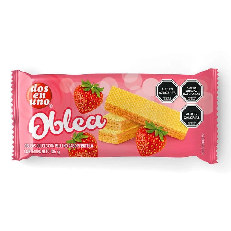 Galletas Oblea Frutilla 105 g