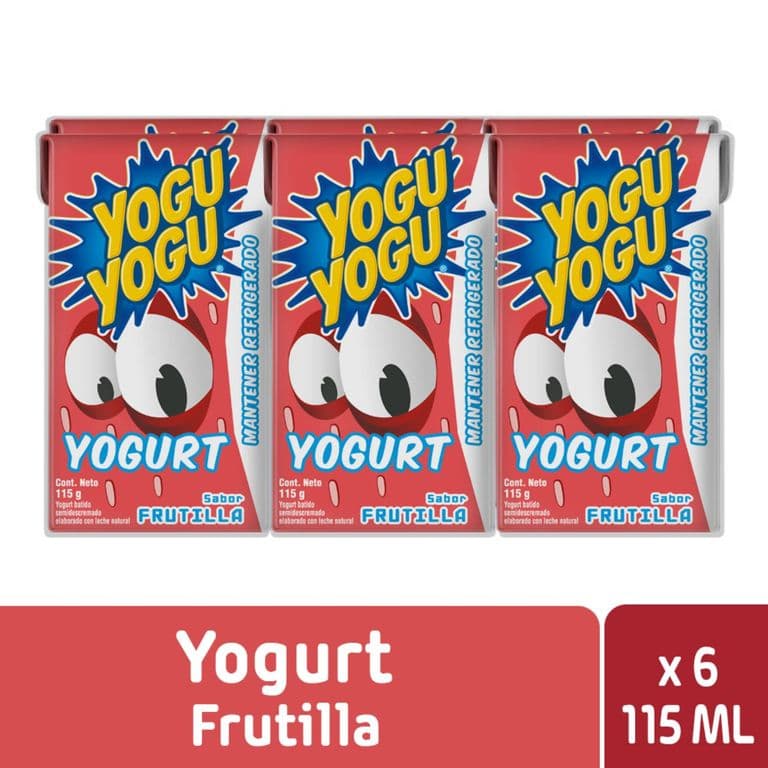 Pack 6 un. Yogurt Batido Yogu Yogu Frutilla 115 ml