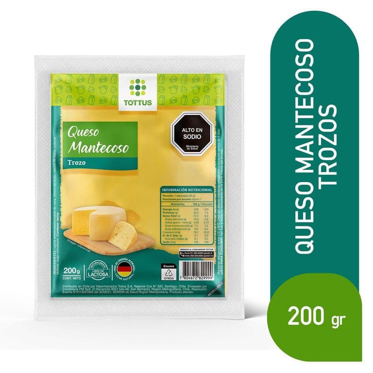 Queso Mantecoso  Tottus Trozo 200 g