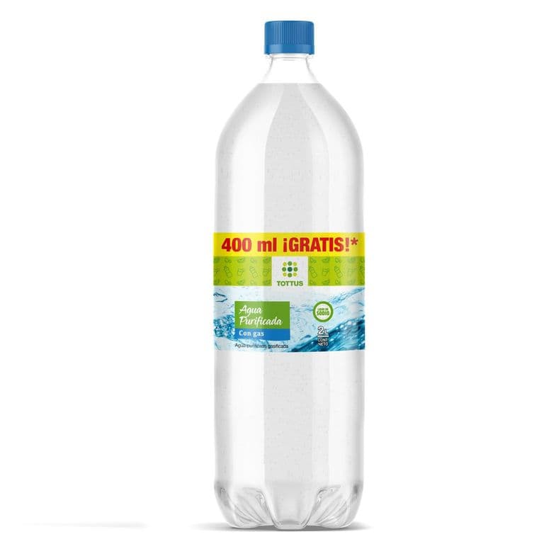 Agua Purificada Con Gas Tottus 2 LT