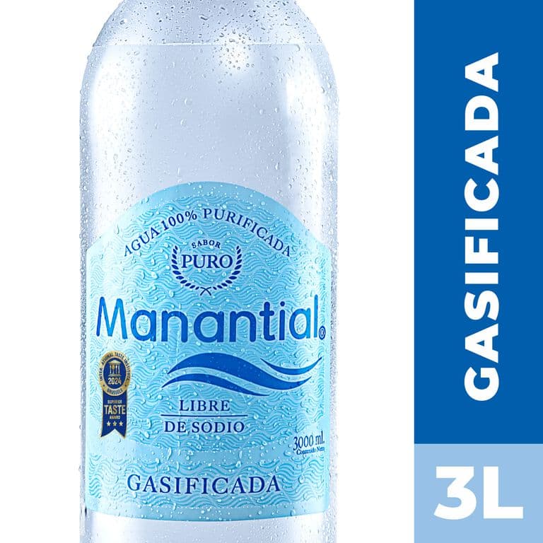 Agua con Gas Manantial 3 L