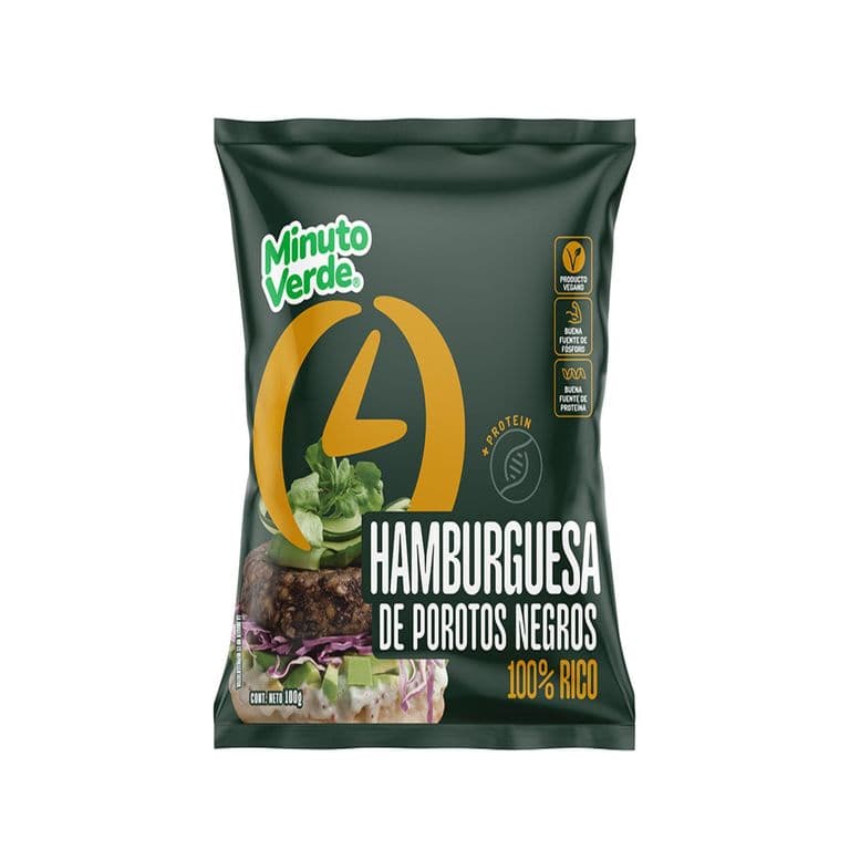 Hamburguesa Vegetal de Porotos Negros Minuto Verde 100 g