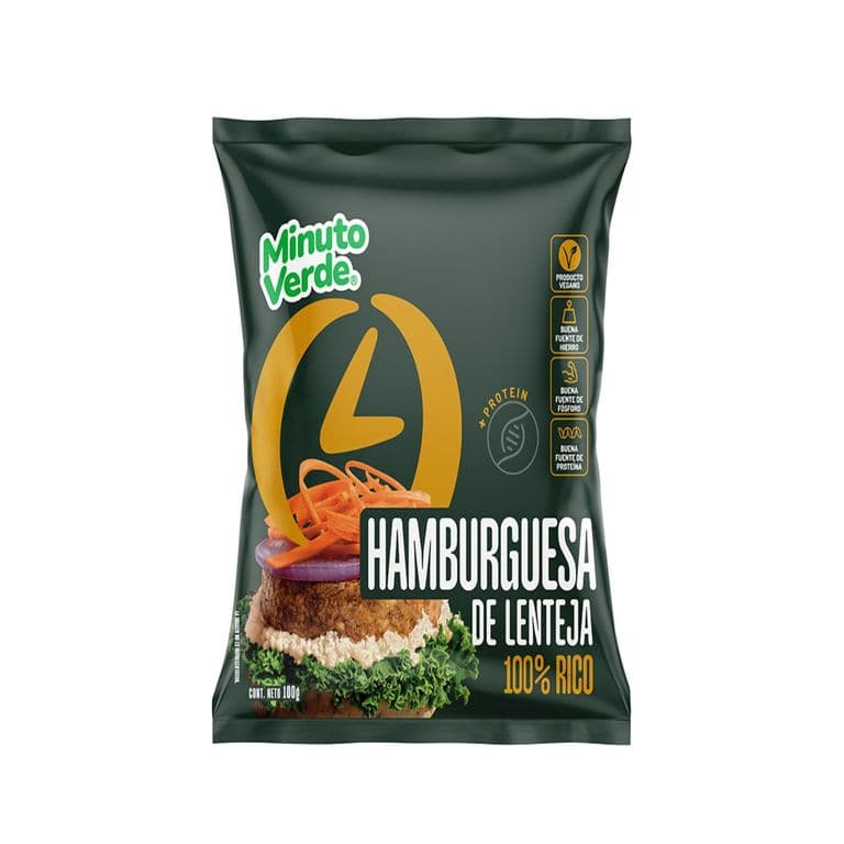 Hamburguesa Vegetal de Lentejas Minuto Verde 100 g
