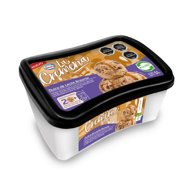 Helado La Cremería Dulce de Leche Brownie 1 L