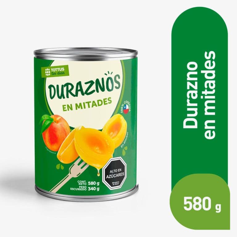 Durazno en Conserva Mitades Tottus 580 g
