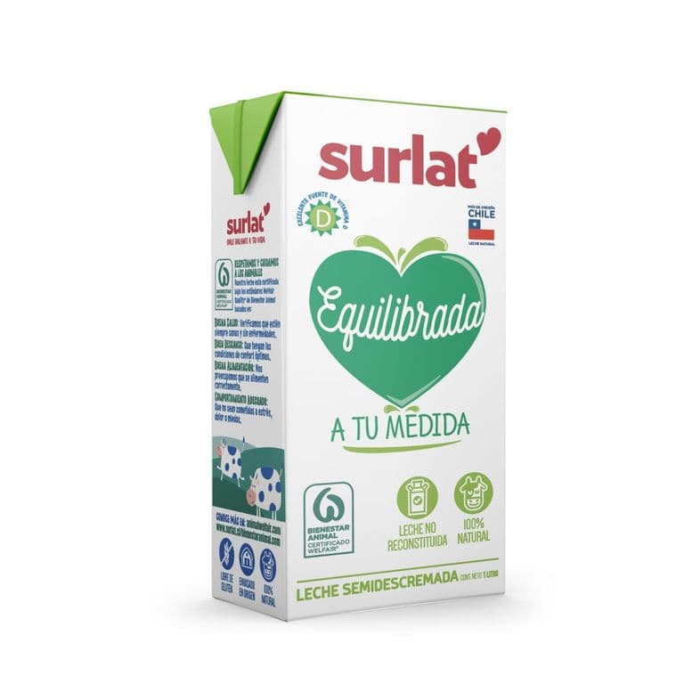 Leche Surlat Semidescremada 1 L