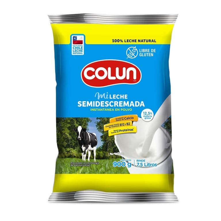 Leche en Polvo Semidescremada Bolsa, 900 g