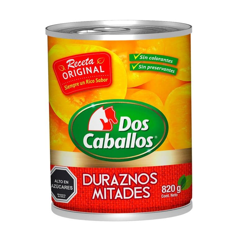Duraznos en Mitades Dos Caballos 820 g