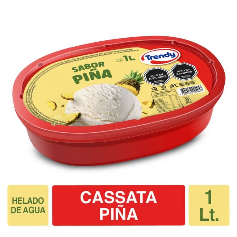 Helado de Agua Sabor Piña Cassata Trendy 1 L