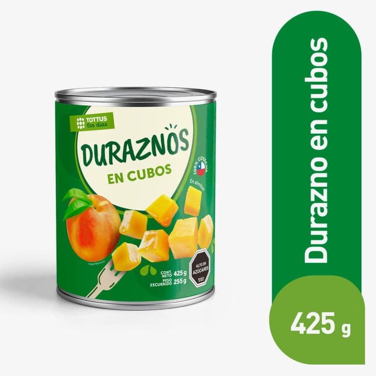 Durazno en Conserva Cubitos Tottus 415 g