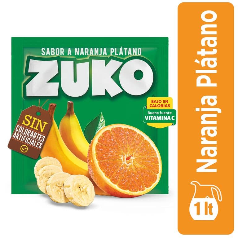 Jugo en Polvo Zuko Naranja Plátano 15 g