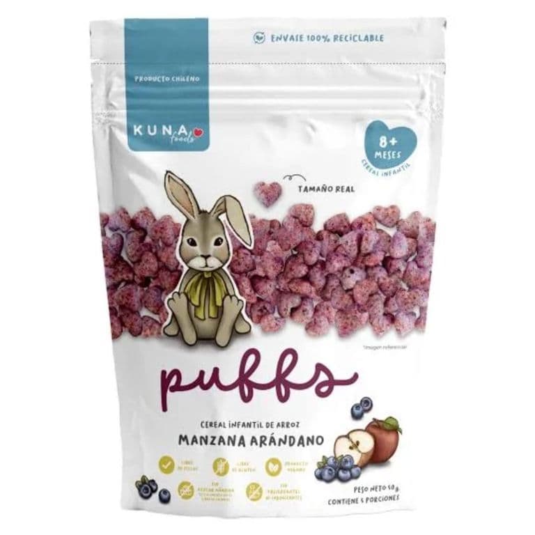 Cereal Infantil Sabor Manzana y Arándanos Kuna Foods 50 g
