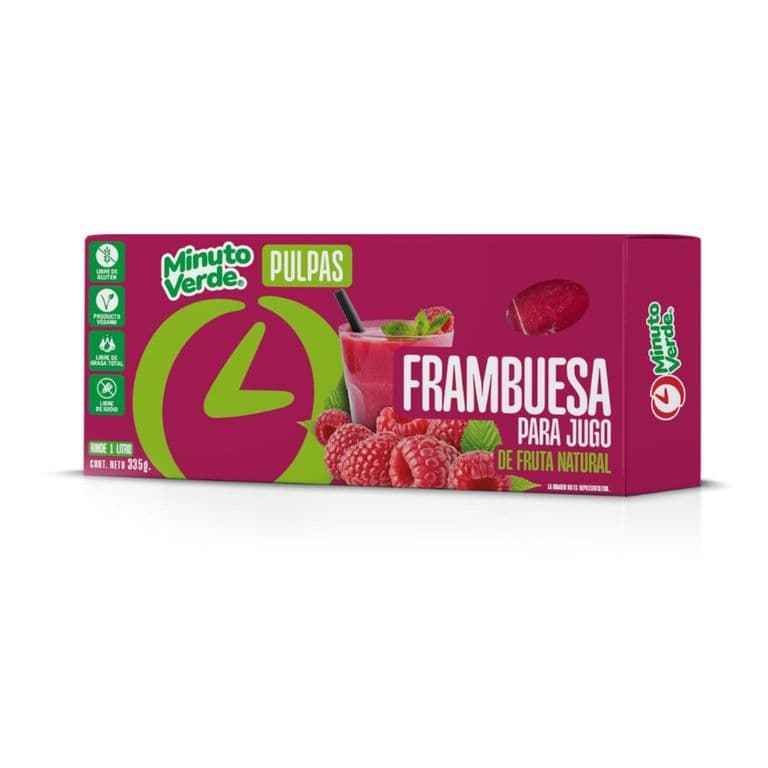 Pulpa de Frambuesa Congelada Minuto Verde 335 g