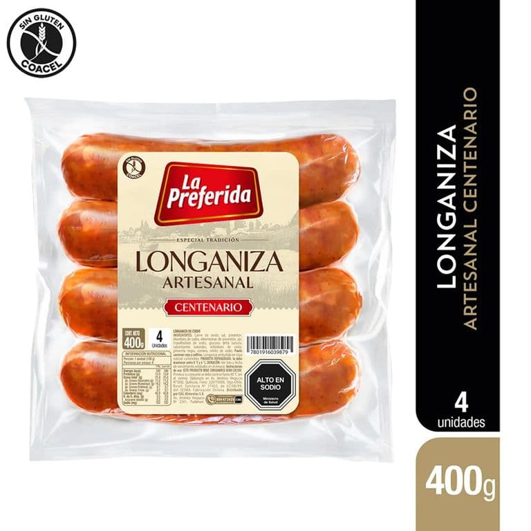 Longaniza Centenario Artesanal La Preferida 400 g