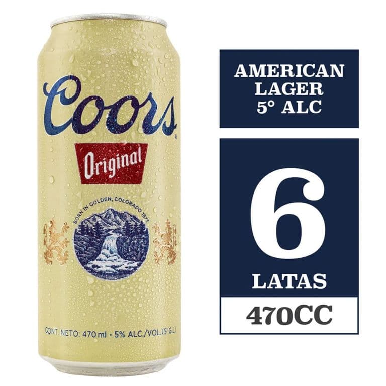 Cerveza Coors Lager 5° 6 x 470 cc