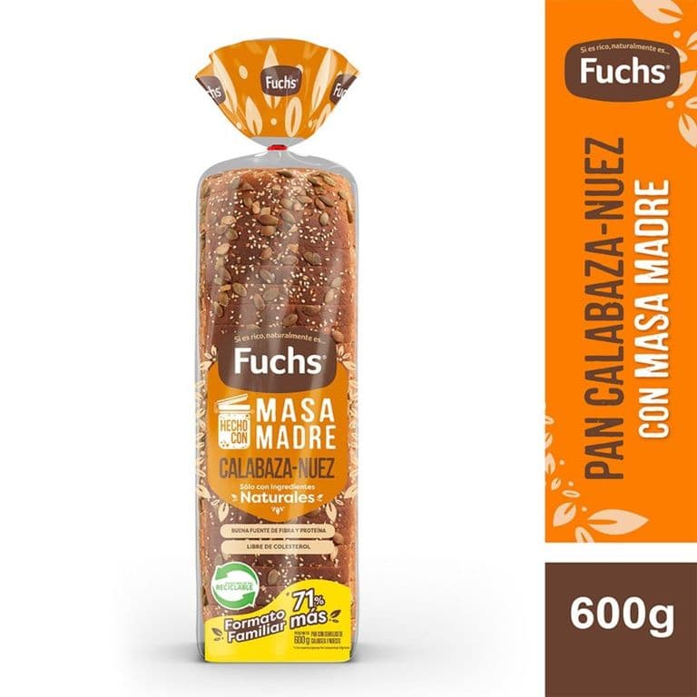 Pan de Molde Integral Calabaza y Nuez Fuchs 600 g