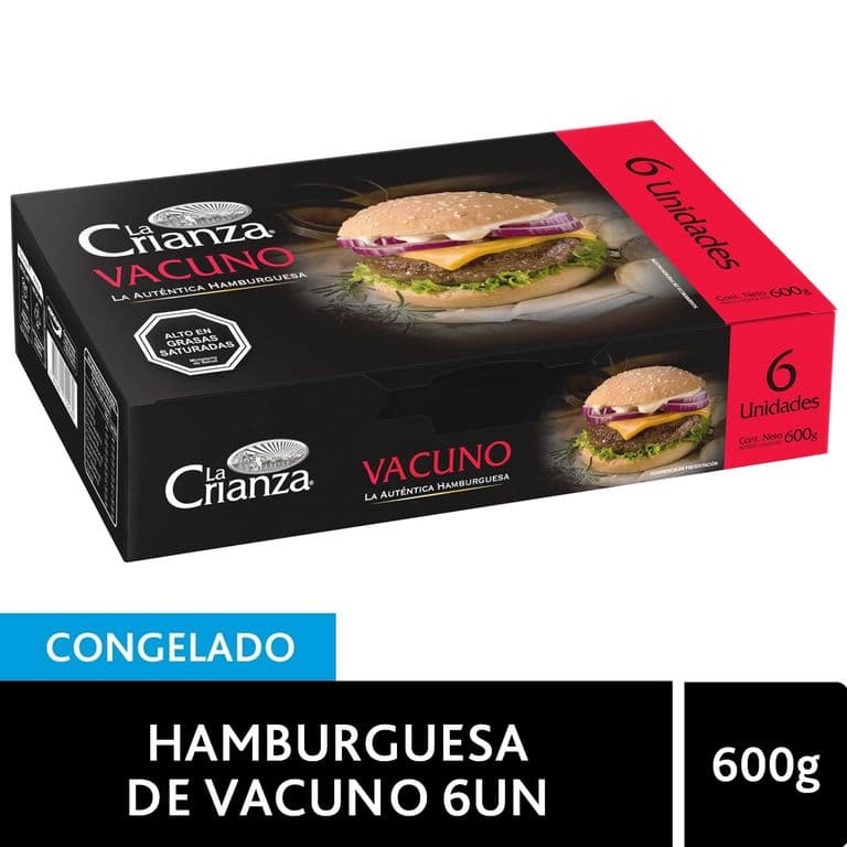 Hamburguesa de Vacuno La Crianza 100 g 6 un.