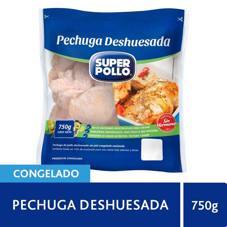 Pechuga de Pollo Deshuesada Congelada Super Pollo 750 g