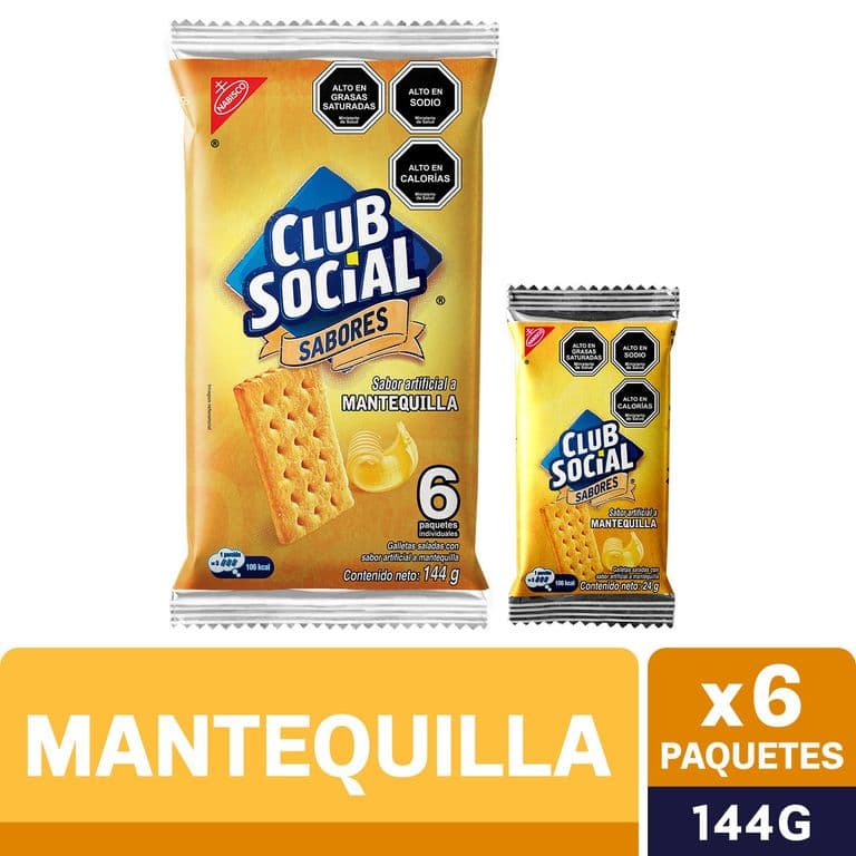 Pack Galletas Saladas Club Social Mantequilla 144 g 6 un.