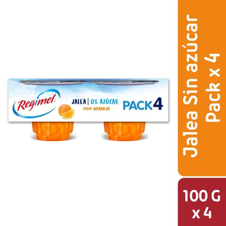 Pack 4 un. Jalea Regimel Sabor Naranja 100 g