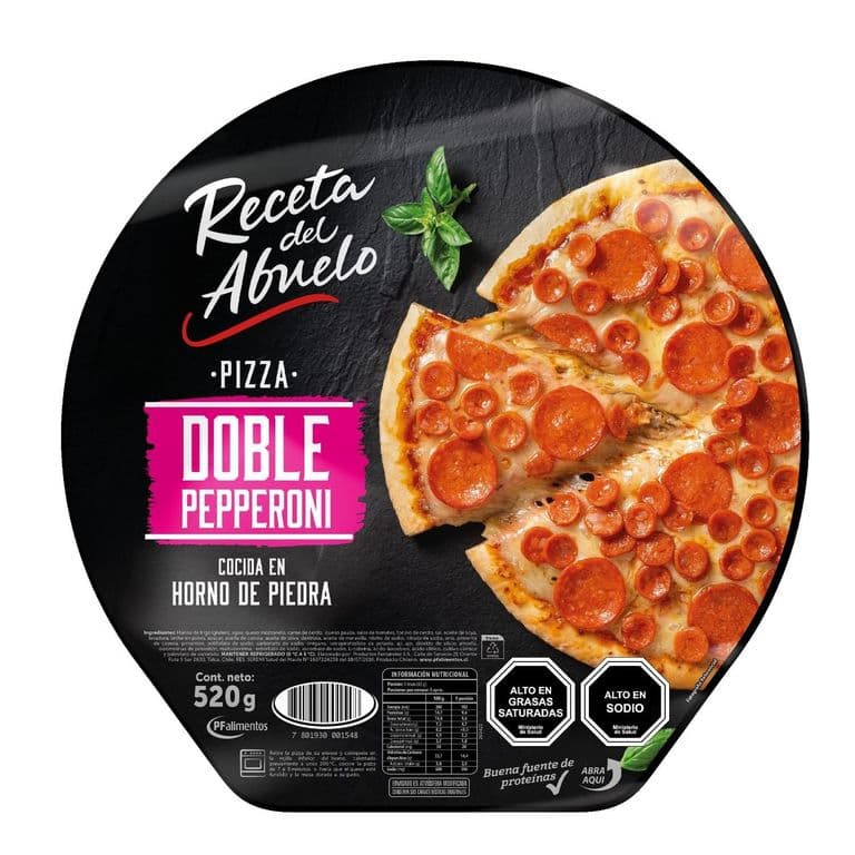 Pizza Doble Pepperoni Refrigerada Receta del Abuelo 520 g