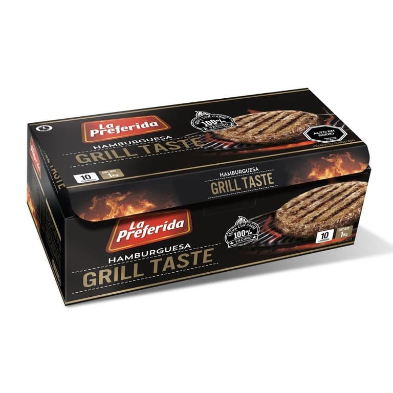 Hamburguesa de Vacuno La Preferida Grill Taste Caja 1 kg 10 un.
