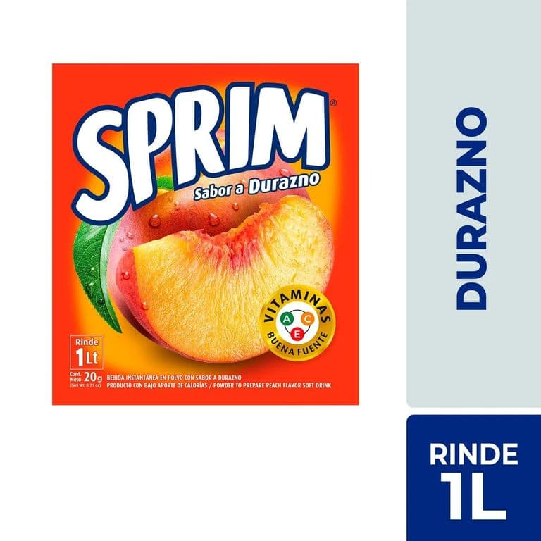 Jugo en Polvo Sabor Durazno Sprim 20 g