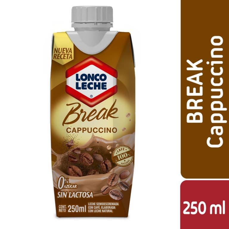 Leche Semidescremada con Café Break Sabor Capuccino Loncoleche 250 ml