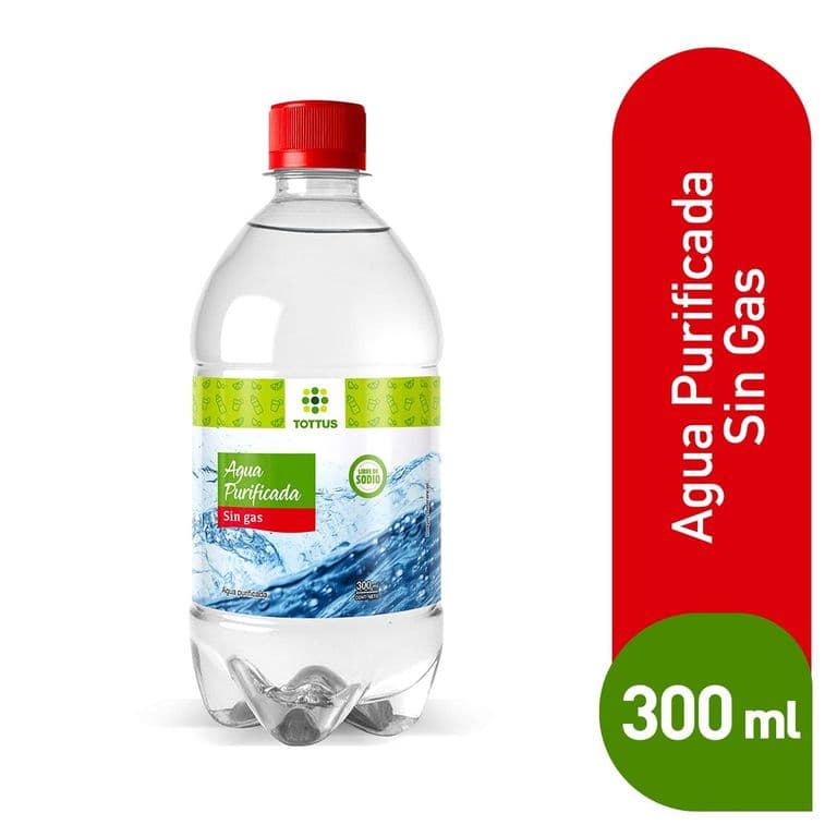 Agua Purificada Sin Gas Tottus 300 ml