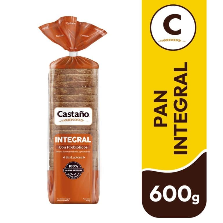 Pan de Molde Integral con Prebióticos Castaño 600 g