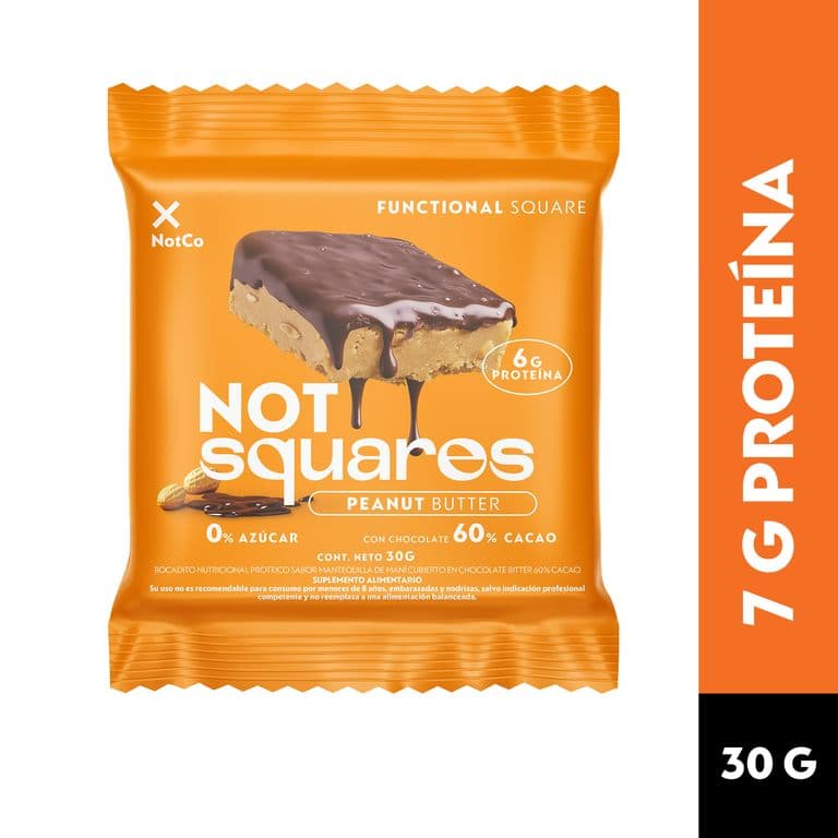 Barra de Proteína Not Squares Maní y Chocolate 30 g